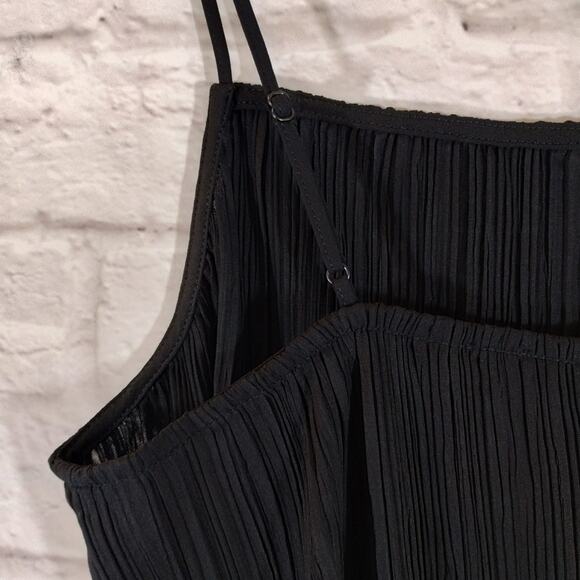 MA Madewell Black Square Neck Stretch Plissé Pleated Crop Cami Tank Top NWT M - Picture 11 of 12